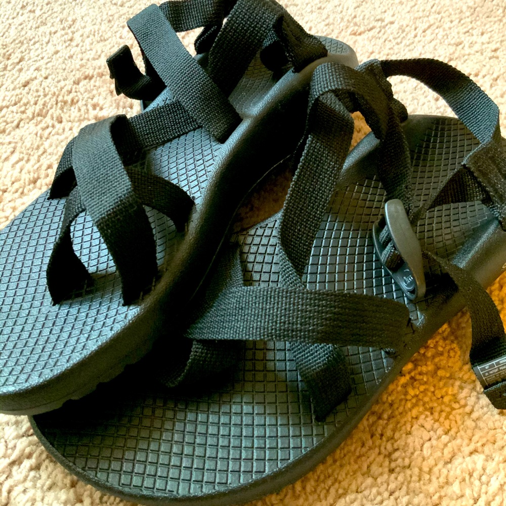 All Black Chacos